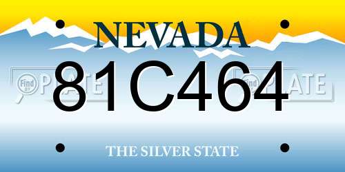 81C464 Nevada License Plate