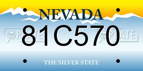 81C570 Nevada License Plate
