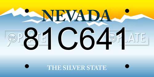 81C641 Nevada License Plate