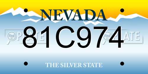 81C974 Nevada License Plate