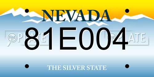 81E004 Nevada License Plate