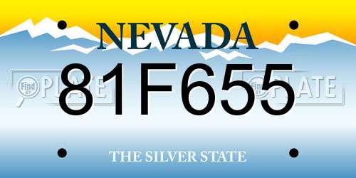 81F655 Nevada License Plate