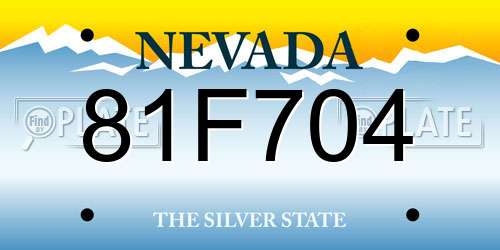 81F704 Nevada License Plate