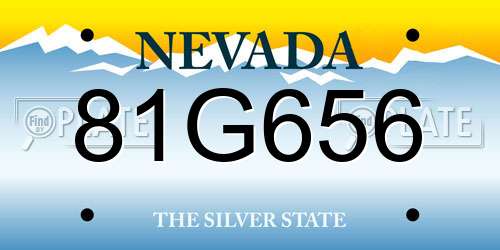 81G656 Nevada License Plate