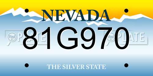 81G970 Nevada License Plate