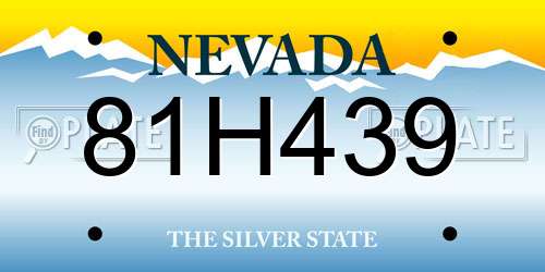 81H439 Nevada License Plate