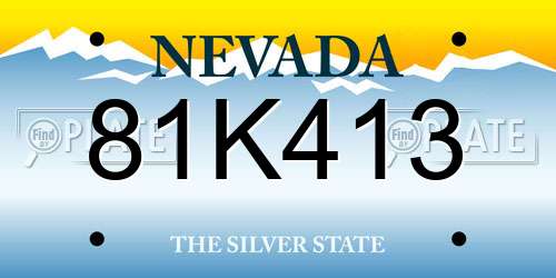 81K413 Nevada License Plate