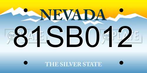 81SB012 Nevada License Plate