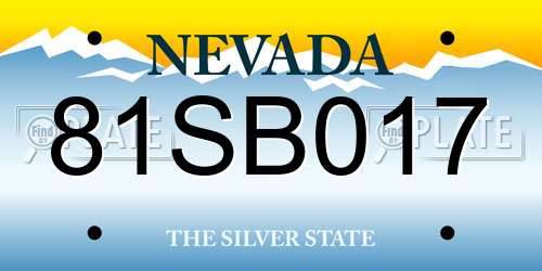 81SB017 Nevada License Plate