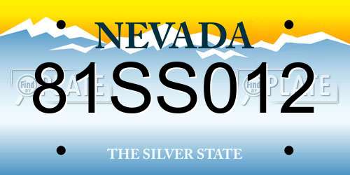 81SS012 Nevada License Plate