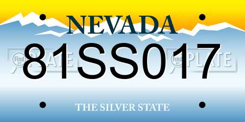 81SS017 Nevada License Plate