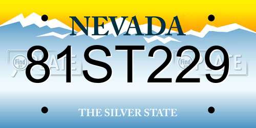 81ST229 Nevada License Plate