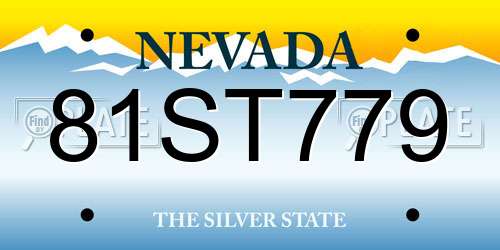 81ST779 Nevada License Plate