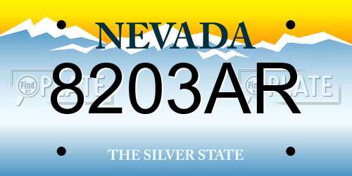 8203AR Nevada License Plate