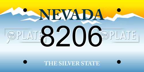 8206 Nevada License Plate