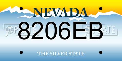 8206EB Nevada License Plate