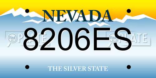 8206ES Nevada License Plate