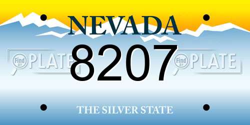 8207 Nevada License Plate
