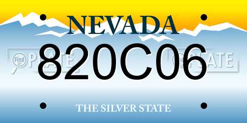 820C06 Nevada License Plate