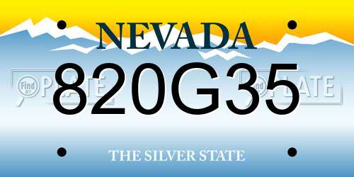 820G35 Nevada License Plate