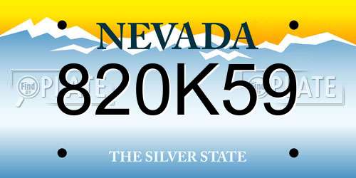 820K59 Nevada License Plate