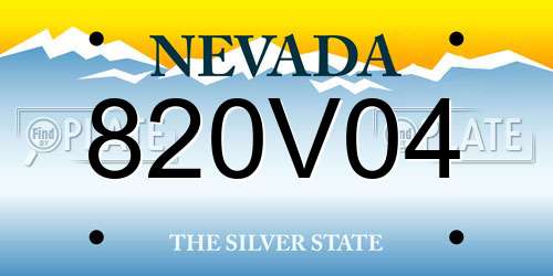 820V04 Nevada License Plate
