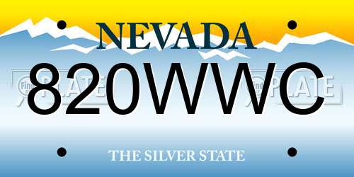 820WWC Nevada License Plate