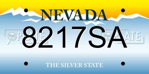 8217SA Nevada License Plate