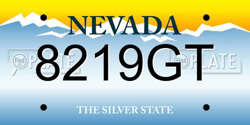 8219GT Nevada License Plate