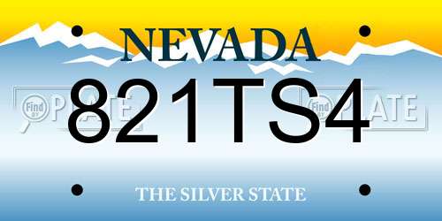 821TS4 Nevada License Plate