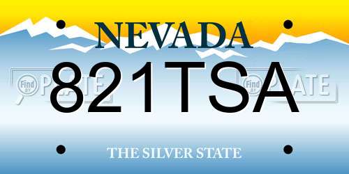 821TSA Nevada License Plate