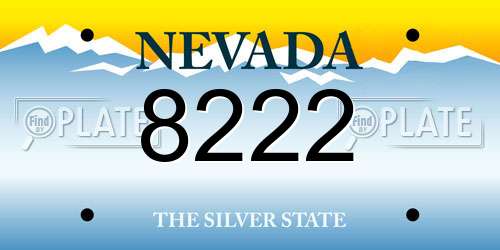 8222 Nevada License Plate