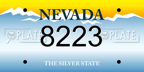 8223 Nevada License Plate
