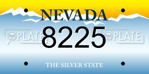 8225 Nevada License Plate