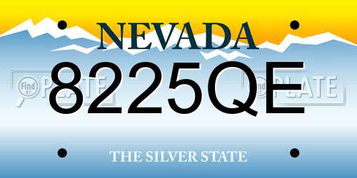8225QE Nevada License Plate