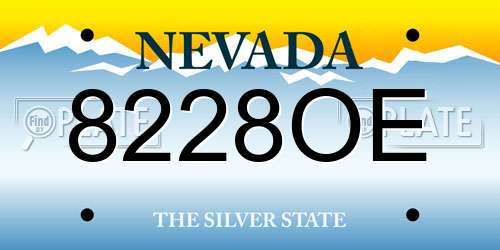 8228OE Nevada License Plate