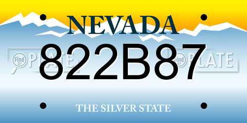 822B87 Nevada License Plate