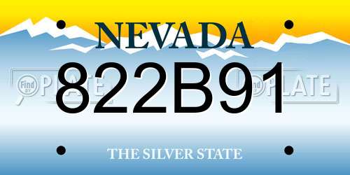 822B91 Nevada License Plate