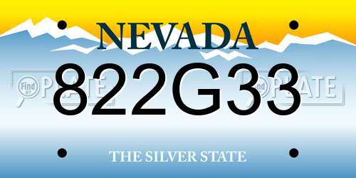 822G33 Nevada License Plate
