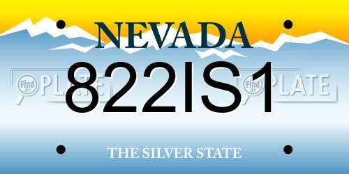 822IS1 Nevada License Plate