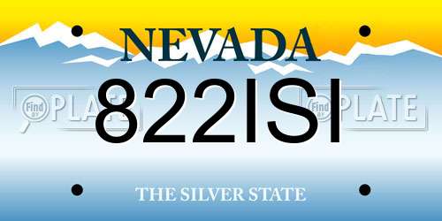 822ISI Nevada License Plate