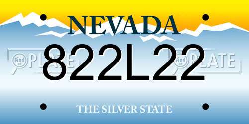 822L22 Nevada License Plate