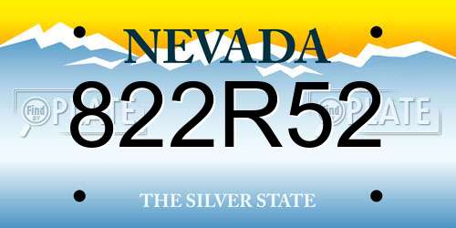 822R52 Nevada License Plate