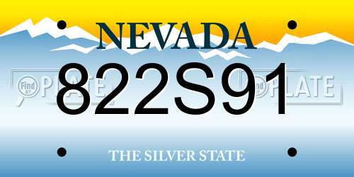 822S91 Nevada License Plate