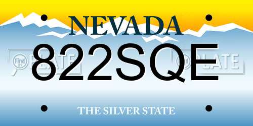 822SQE Nevada License Plate