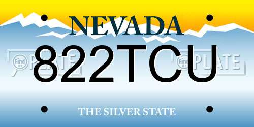 822TCU Nevada License Plate