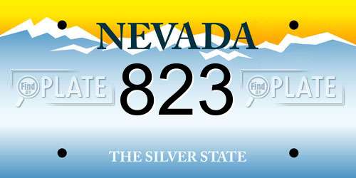 823 Nevada License Plate