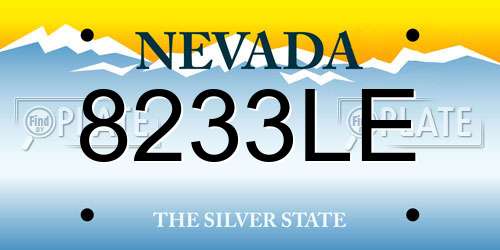 8233LE Nevada License Plate