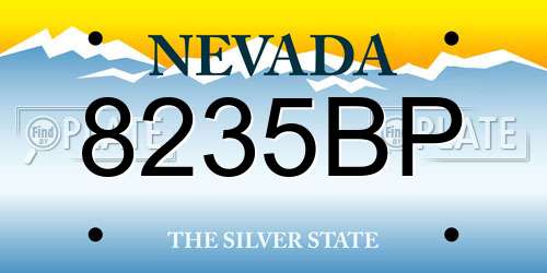 8235BP Nevada License Plate
