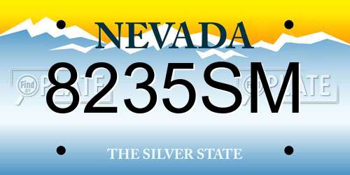 8235SM Nevada License Plate